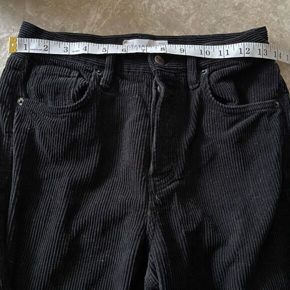 TOPSHOP black corduroy high rise button fly jeans 26 - Picture 6 of 9